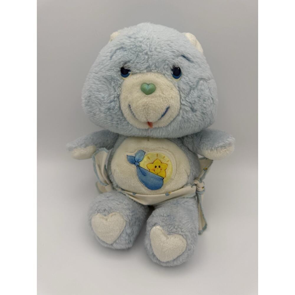 Care Bears BABY TUGS BEAR with Diaper Blue & White Plush Vintage 1983 Kenner 11"
